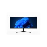 JS NOVACURVE 34C VEON SERIES YC-340M | 34-INCH ULTRA-WIDE 1500R CURVED GAMING MONITOR | 4K (3440×1440) RESOLUTION | 180HZ HIGH REFRESH RATE | 1MS RESPONSE TIME | 100% SRGB COLOR ACCURACY | 300CD/M² BRIGHTNESS | 4000:1 CONTRAST RATIO | 16.7M COLORS | VA PANEL | BUILT-IN CAMERA | RGB SCROLLING LIGHT | ERGONOMIC ADJUSTABLE STAND (TILT, SWIVEL, HEIGHT) | VESA 75×75MM | CONNECTIVITY: 2× HDMI, 2× DISPLAYPORT, DC, AUDIO | 21:9 ASPECT RATIO