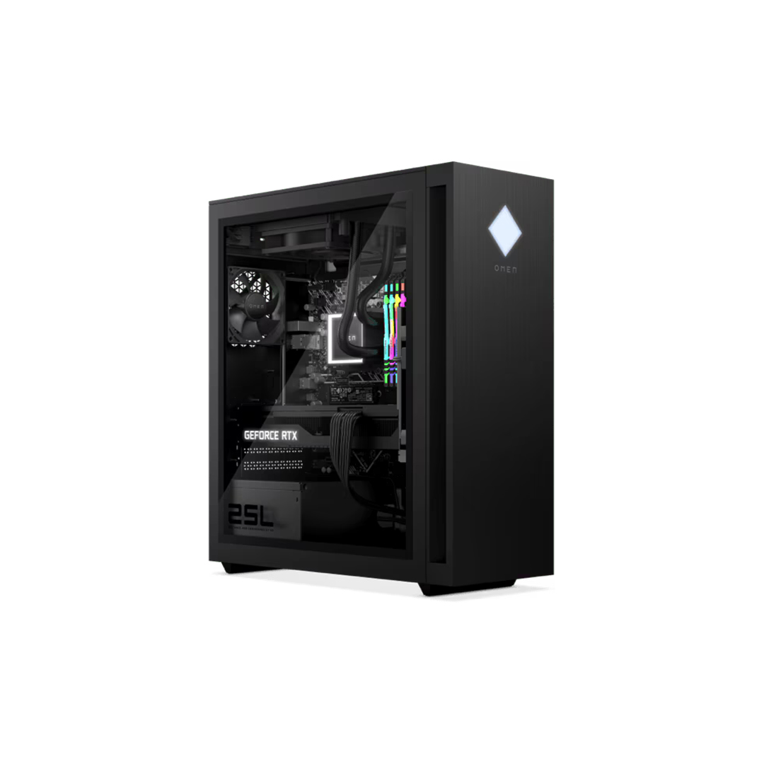 HP OMEN 25L GT15 GAMING TOWER | INTEL CORE i7-12700F (12C/20T, UP TO 4.9GHZ) | 16GB DDR4-3200 RAM | 512GB NVME SSD + 1TB HDD | NVIDIA GEFORCE RTX 3070 Ti 8GB GDDR6 | WINDOWS 11 | 600W PSU | GAMING KEYBOARD